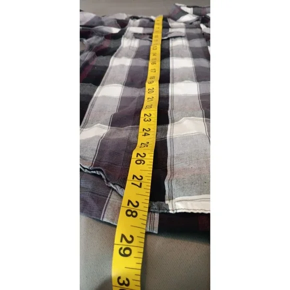 Helix Button Up Shirt Mens Purple Long Sleeve Plaid Size Large Y2k Skater Grunge - Picture 6 of 11